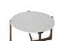 Table basse design avec plateau en marbre blanc et base métallique dorée - 1,5cm d'épaisseur - GINER Y COLOMER
